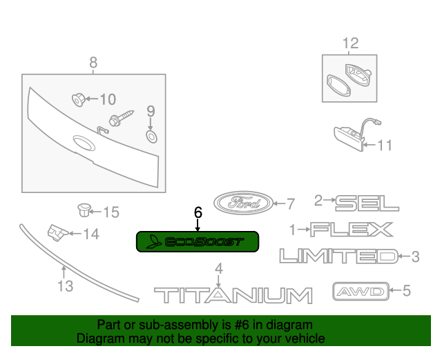 Genuine Ford Hatch Emblem – OEM LB5Z-7842528-C – Direct Replacement