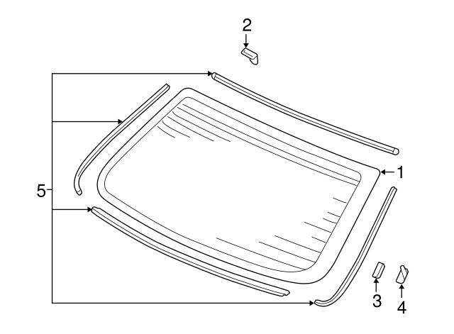 Honda Genuine 04733-SDC-000 Windshield Dam Rubber Set