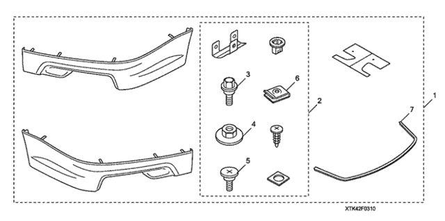 Acura Genuine Accessories 08F03-TK4-210A Rear Under Body Spoiler