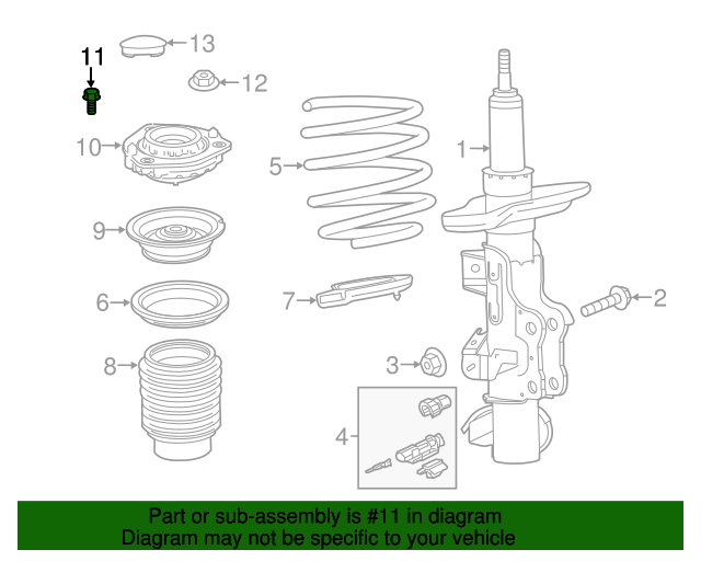 11549186 GM Front Suspension Mount Upper Bolt GM Parts Store