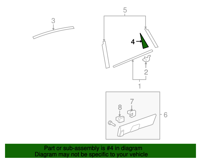 Garnish Outer Genuine Honda 72721-SWA-003 Right Rear Door Quarter Garnish Outer Genuine Honda 72721-SWA-003 Right Rear Door Quarter