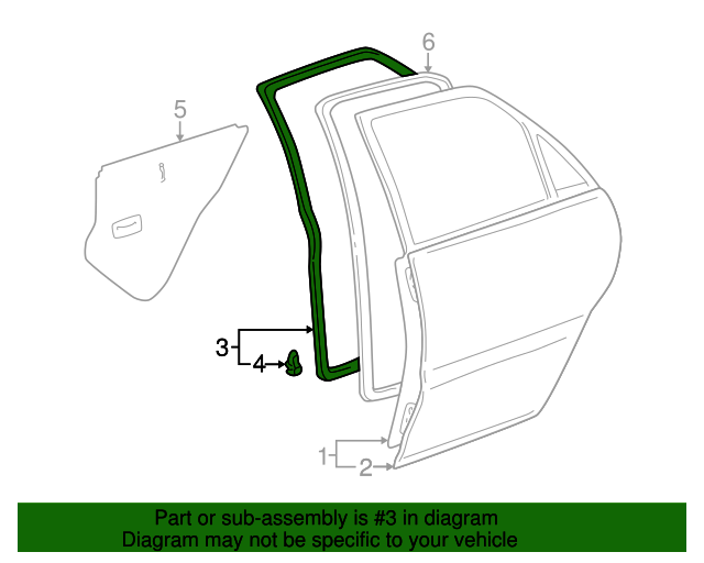 19992003 Lexus RX300 Door WeatherStrip 6787248010 Genuine Lexus Parts