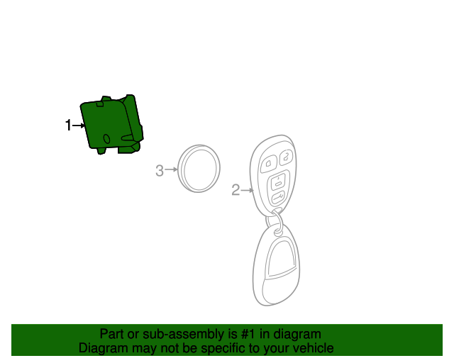 20082012 GM Remote Control Door Lock Receiver 25974373 GM Parts Online