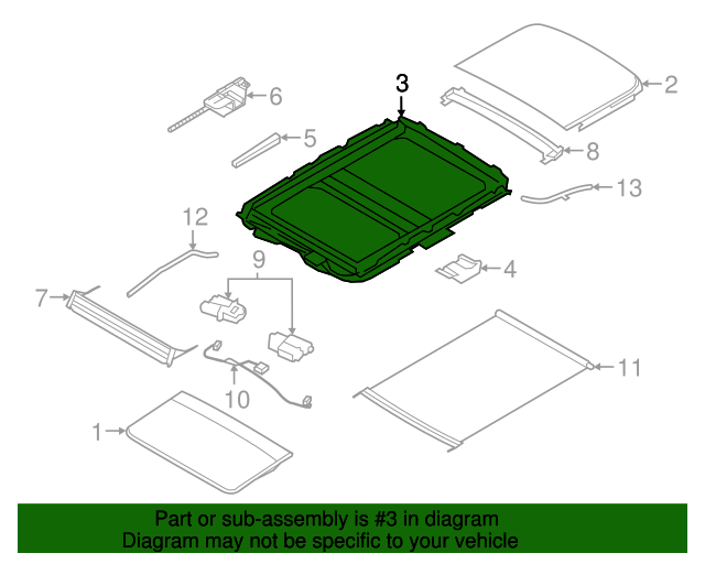 20092016 Lincoln MKS Sunroof Frame BA5Z5451070A XportAuto