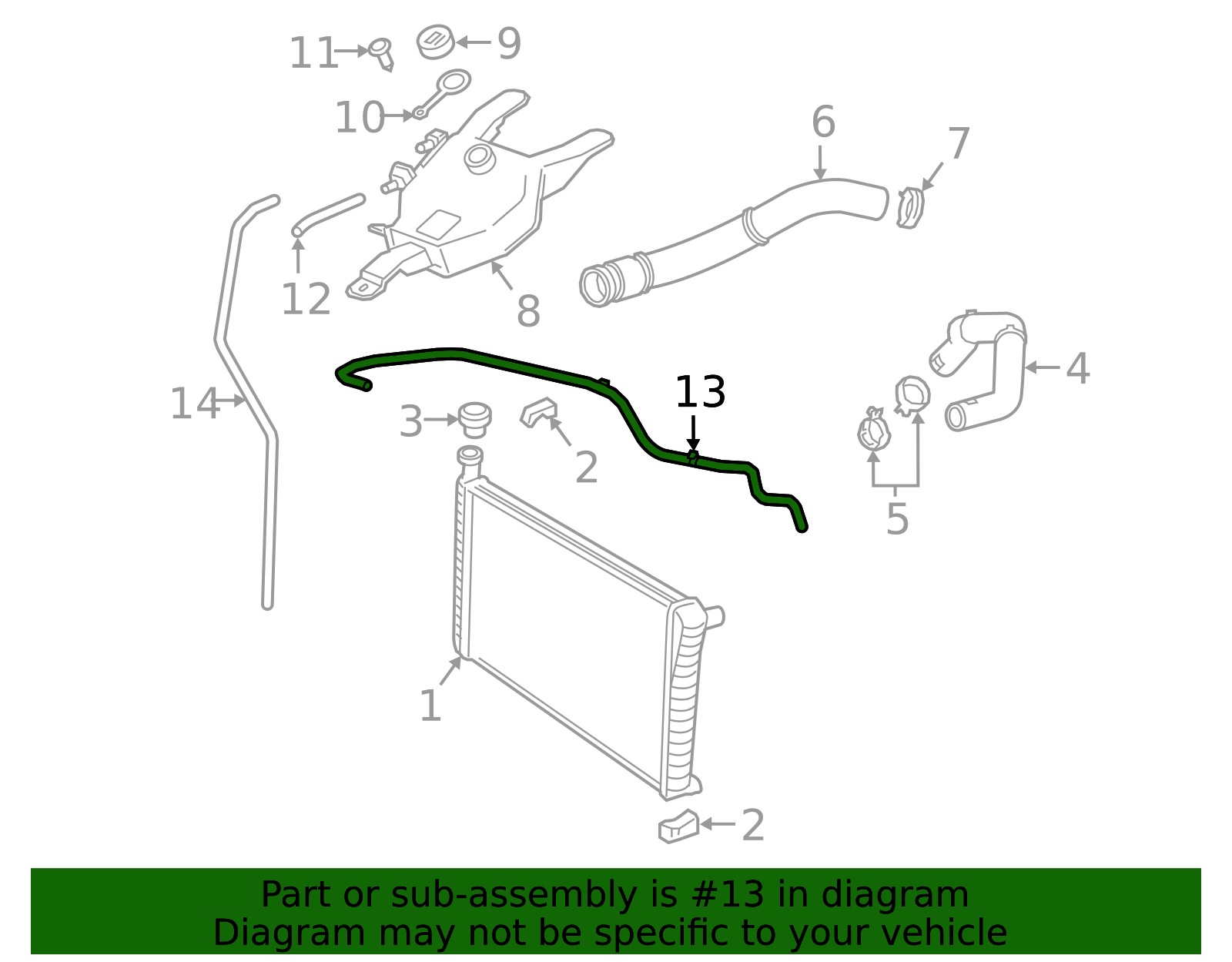 Radiator Vent Outlet Hose - GM (84443244)