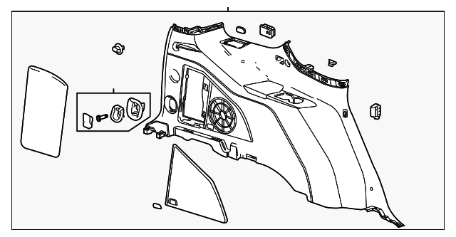 2021-2022 Cadillac Escalade Black Driver Side Quarter Lower Rear  