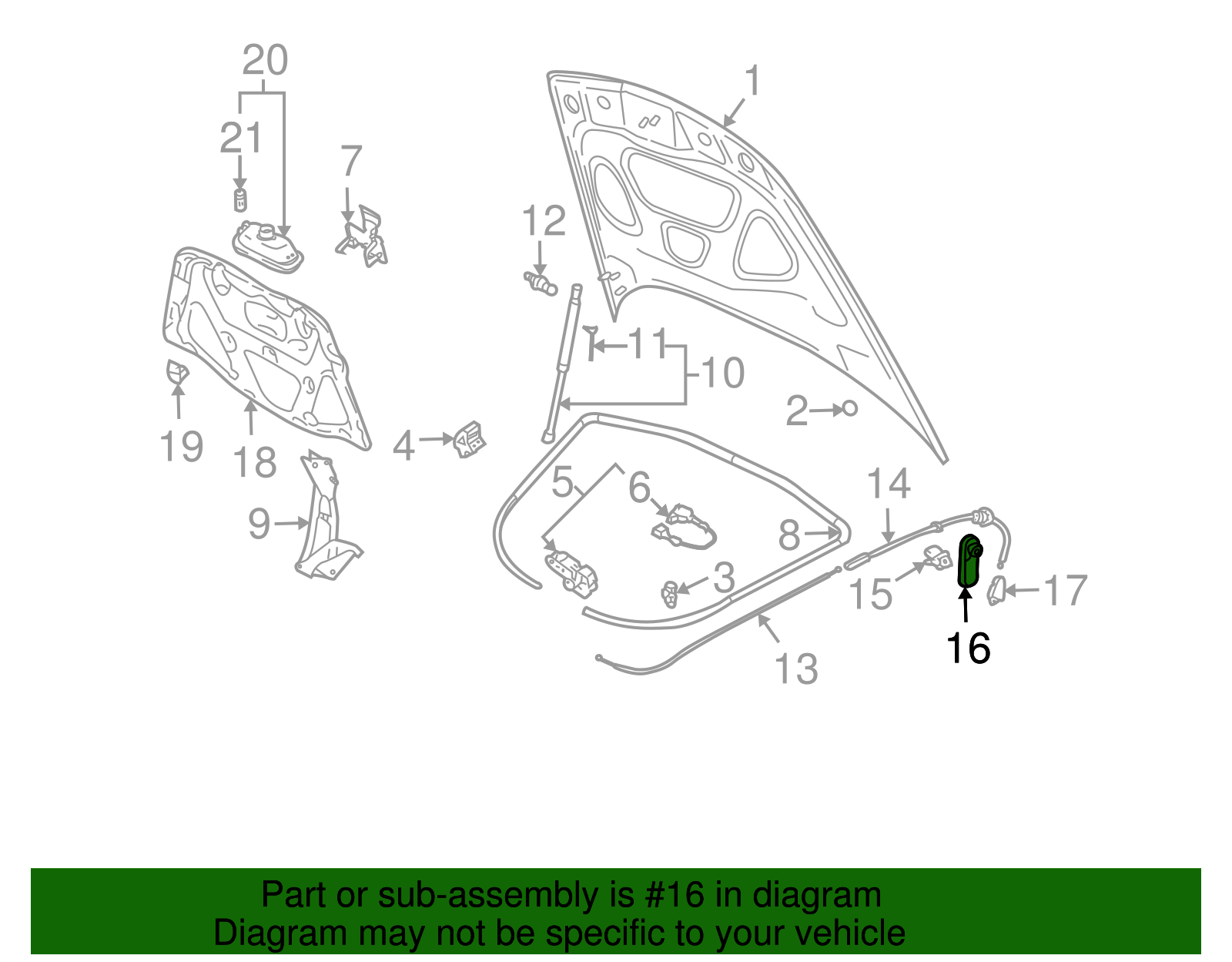 Release Handle - Volkswagen (7L0-823-533-B-7E7)
