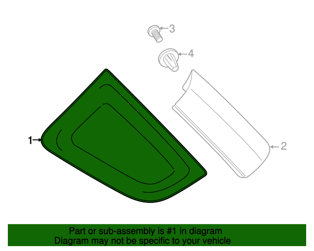 20182022 Ford EcoSport Quarter Glass DN1Z5829710A QuirkParts