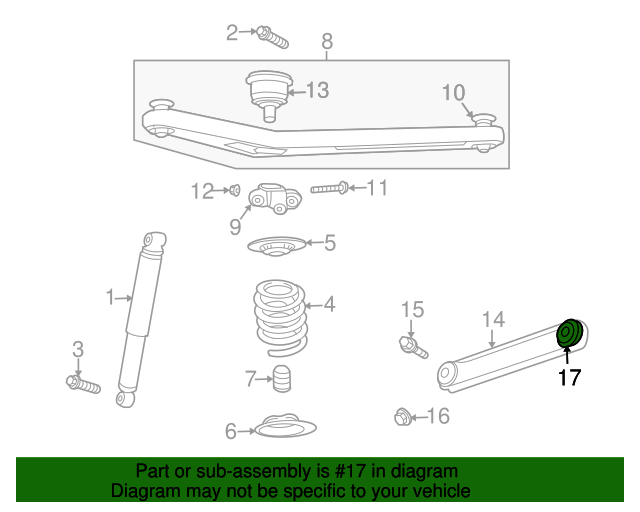 20022004 Jeep Liberty Lower Control Arm Bushing 52088648AA