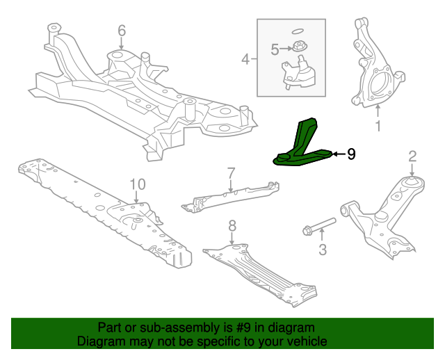 20162018 Toyota RAV4 Suspension SubFrame CrossMember Brace 52258