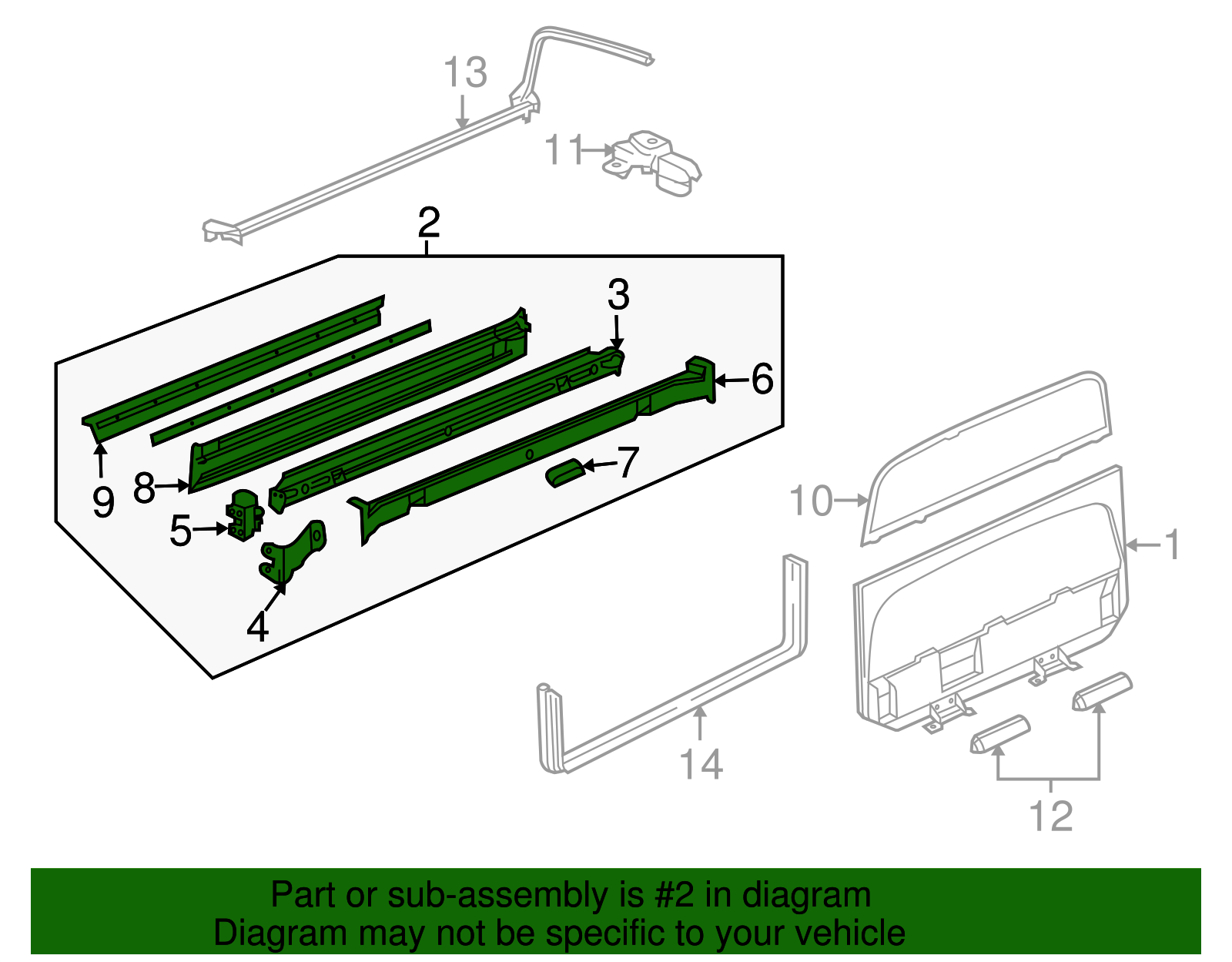 Reinforcement Assembly-M/Gate Lat            *Graphite - GM (93439762)