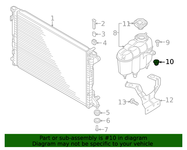 4G0121585A Engine Coolant Reservoir Grommet 20122023 Audi Audi