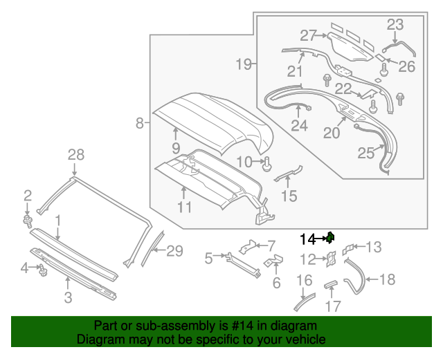 20042009 Nissan 350Z Convertible Top Mounting Plate 97178CE40B