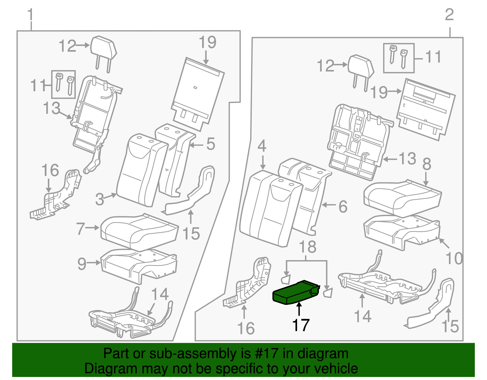 Armrest Assembly, R/Seat                      *Titanium - GM (96844685)
