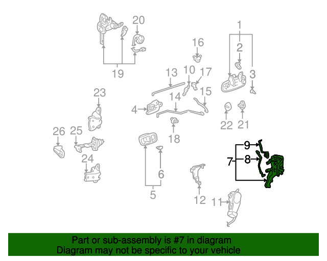 19972001 Lexus ES300 Lock 6932033030 OEM Parts Online