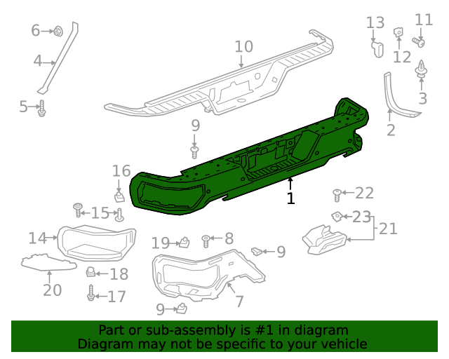 Genuine OEM Bright Chrome Rear Bumper Impact Bar Part 84429050 Fits