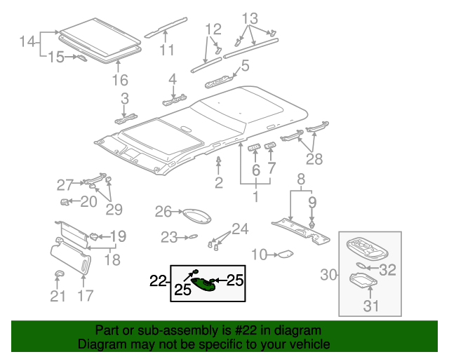Toyota 81241-0C030-B1 Room Lamp Lens