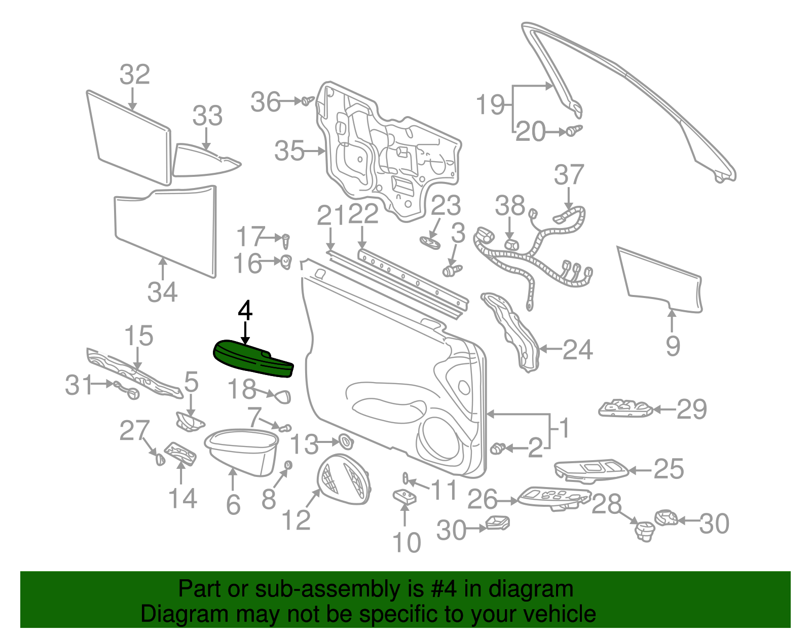 Armrest Assembly, Front S/D *Cashmere - Cadillac (89038738)