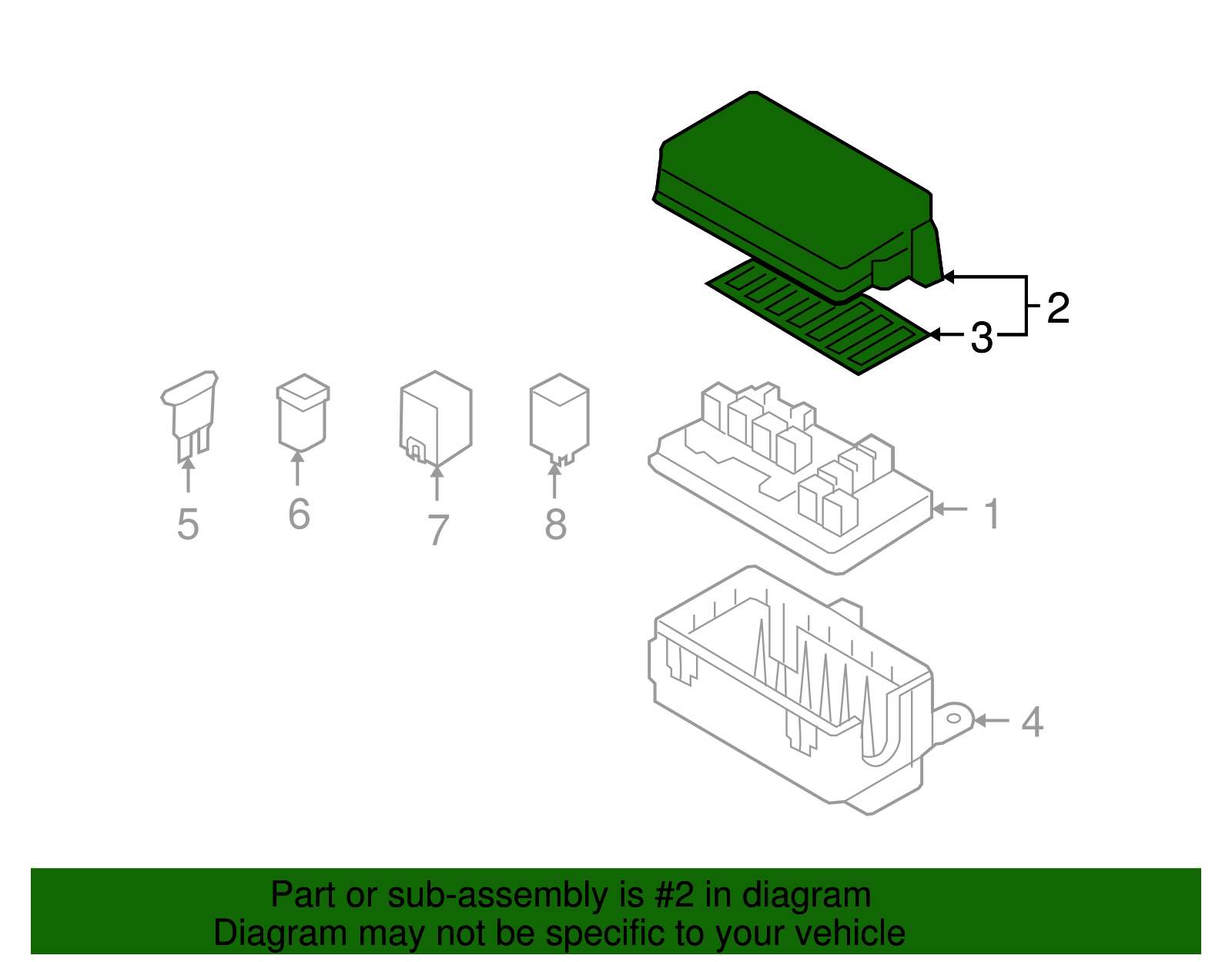 Front Compartment Fuse Block Housing Cover - GM (96651049)