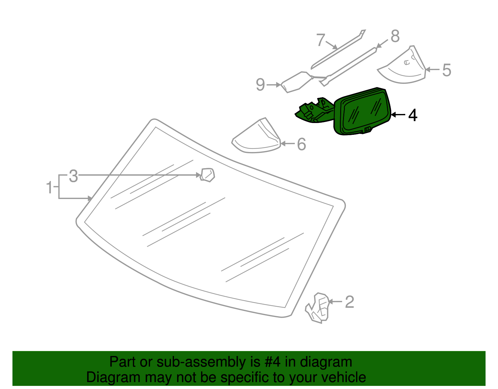 Interior Rear View Mirror - Volkswagen (7L0-857-511-71N)