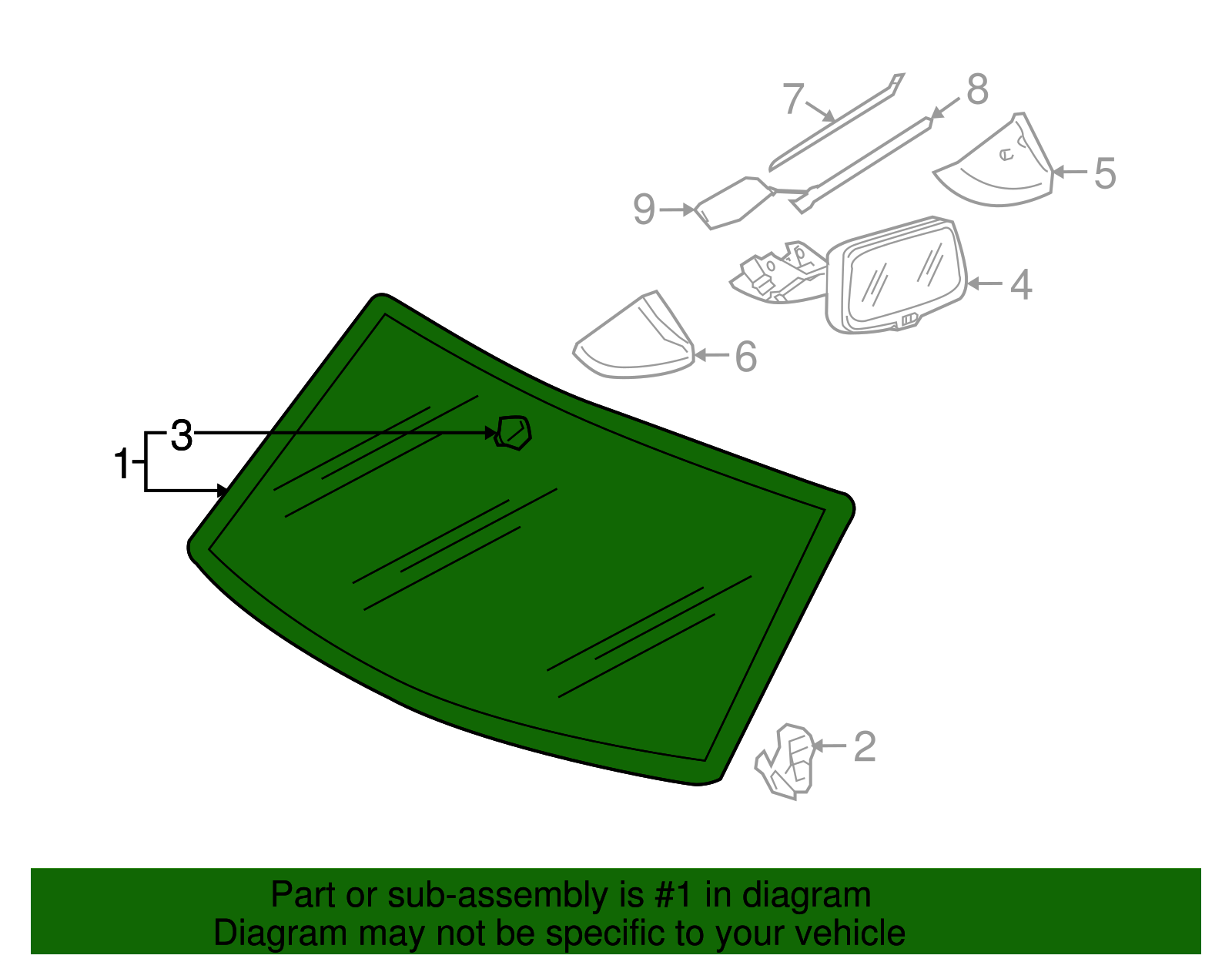 Windshield - Volkswagen (7L6845099BC)