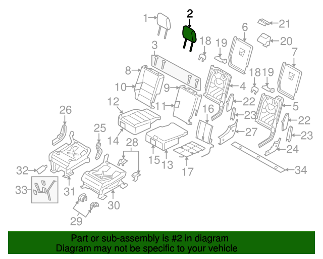 20102016 Land Rover LR4 Headrest, Center LR015507