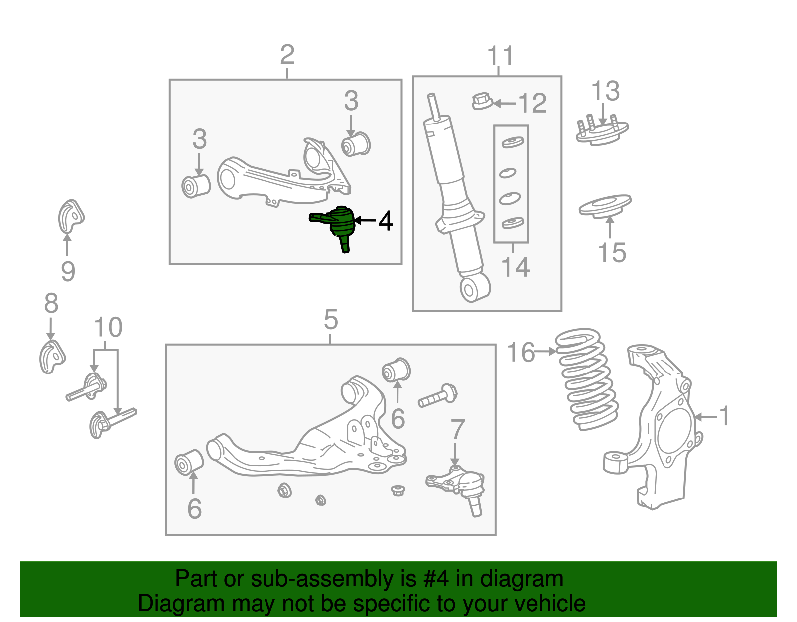 Front Upper Suspension Control Arm Ball Joint - GM (89040242)