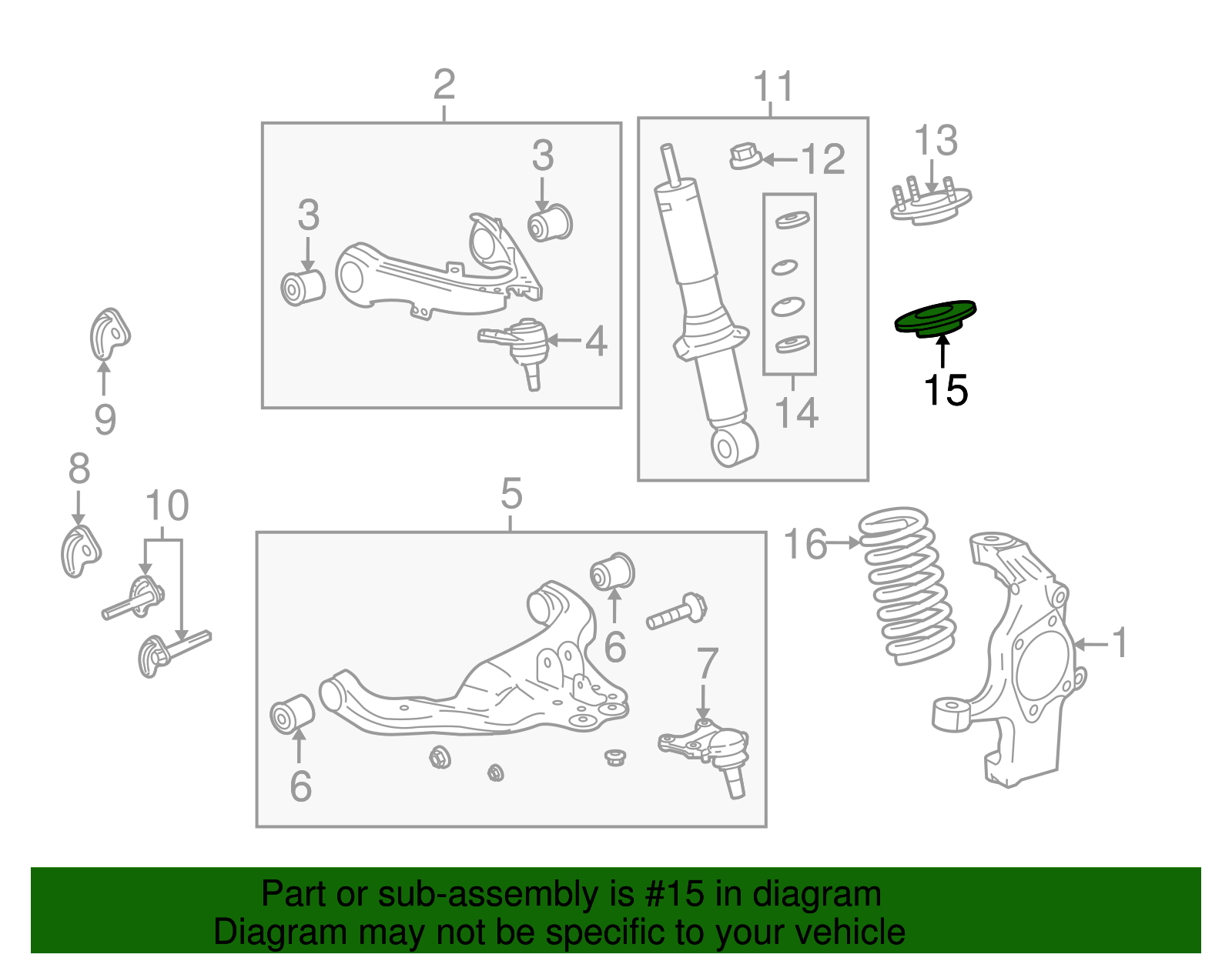 Front Shock Absorber Insulator - GM (89058945)