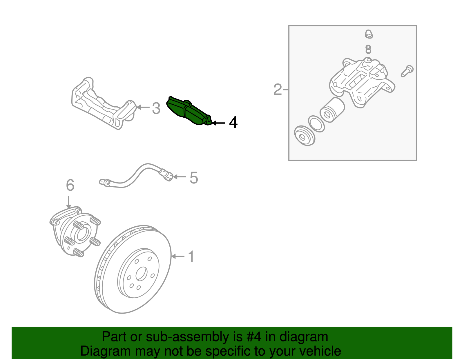 Rear Disc Brake Pad Set with Clips and Bolts - Cadillac (89047757)