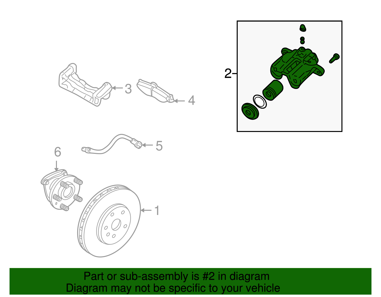 Rear Driver Side Disc Brake Caliper Assembly - Cadillac (89060221)