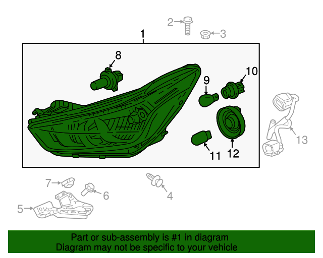 Genuine OEM Headlamp Assembly Part 42704908 Fits 20192021 Chevrolet