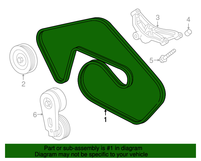 LR051263 - Serpentine Belt 2014-2016 Land Rover LR4 | Land Leaping ...