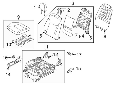 Genuine Hyundai 88450-26600 Passenger Seat Back Pad Assembly Front Genuine Hyundai 88450-26600 Passenger Seat Back Pad Assembly Front