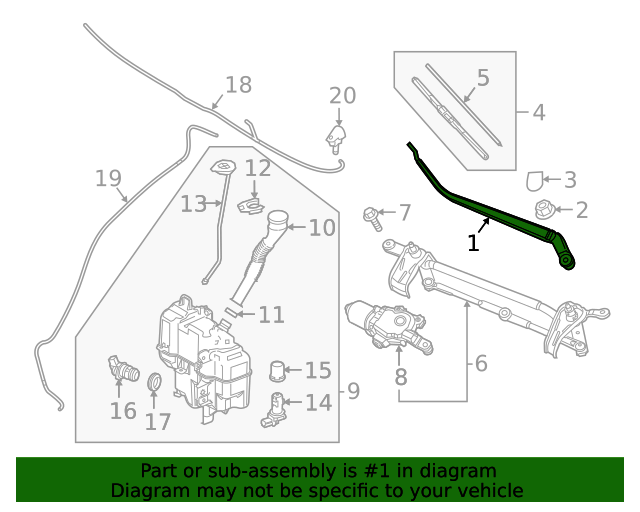 20192021 Mazda 3 Windshield Wiper Arm BDTT67321