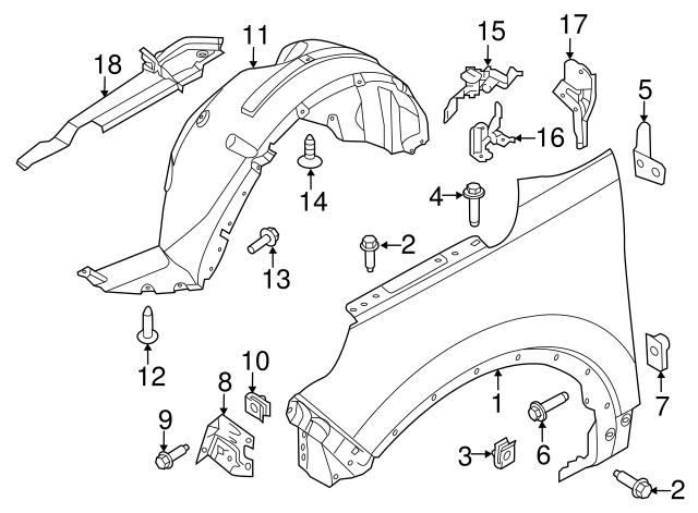 OE Front Right Fender – Primed – Fits 2016-2017 Ford Explorer Passenger Side – FB5Z16005A