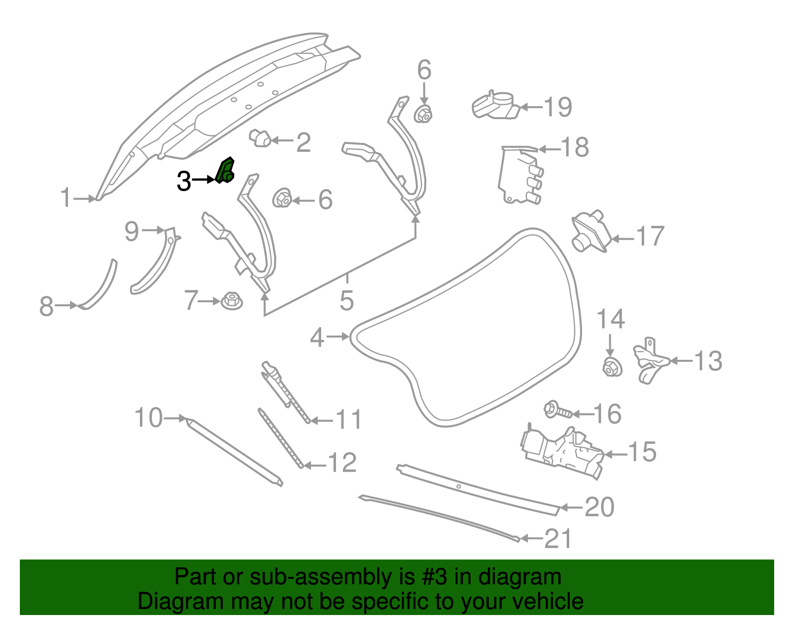 Trunk Lid Bumper - Ford (GD9Z-54404B04-A)
