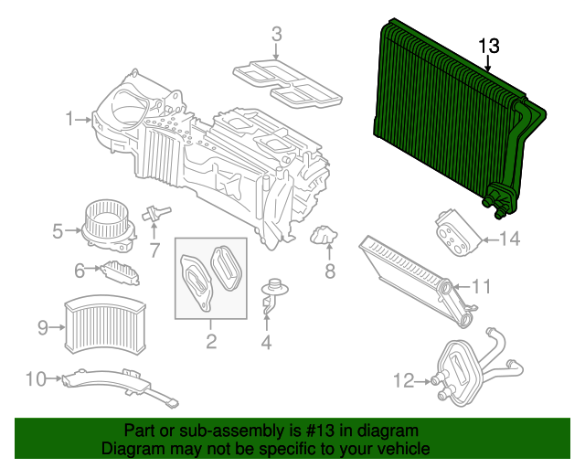 64116975553 20122021 BMW Evaporator Core (64116975553) BMW of