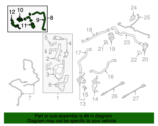 20172021 Audi Q7 Evaporative Emissions System Leak Detection Assembly