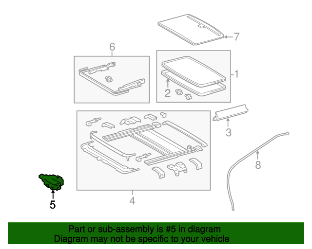 20072011 Toyota Camry Sunroof Motor 6326006031 Toyota Parts Center