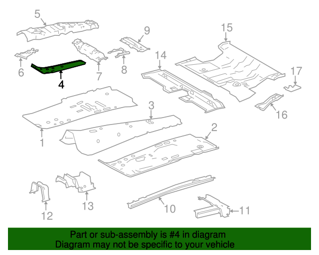 20132018 Toyota RAV4 Floor Pan Reinforcement 575090R010 Toyota