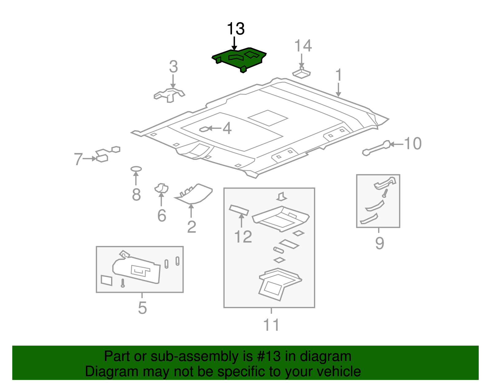 Roof Rear Console Retainer - GM (25995622)