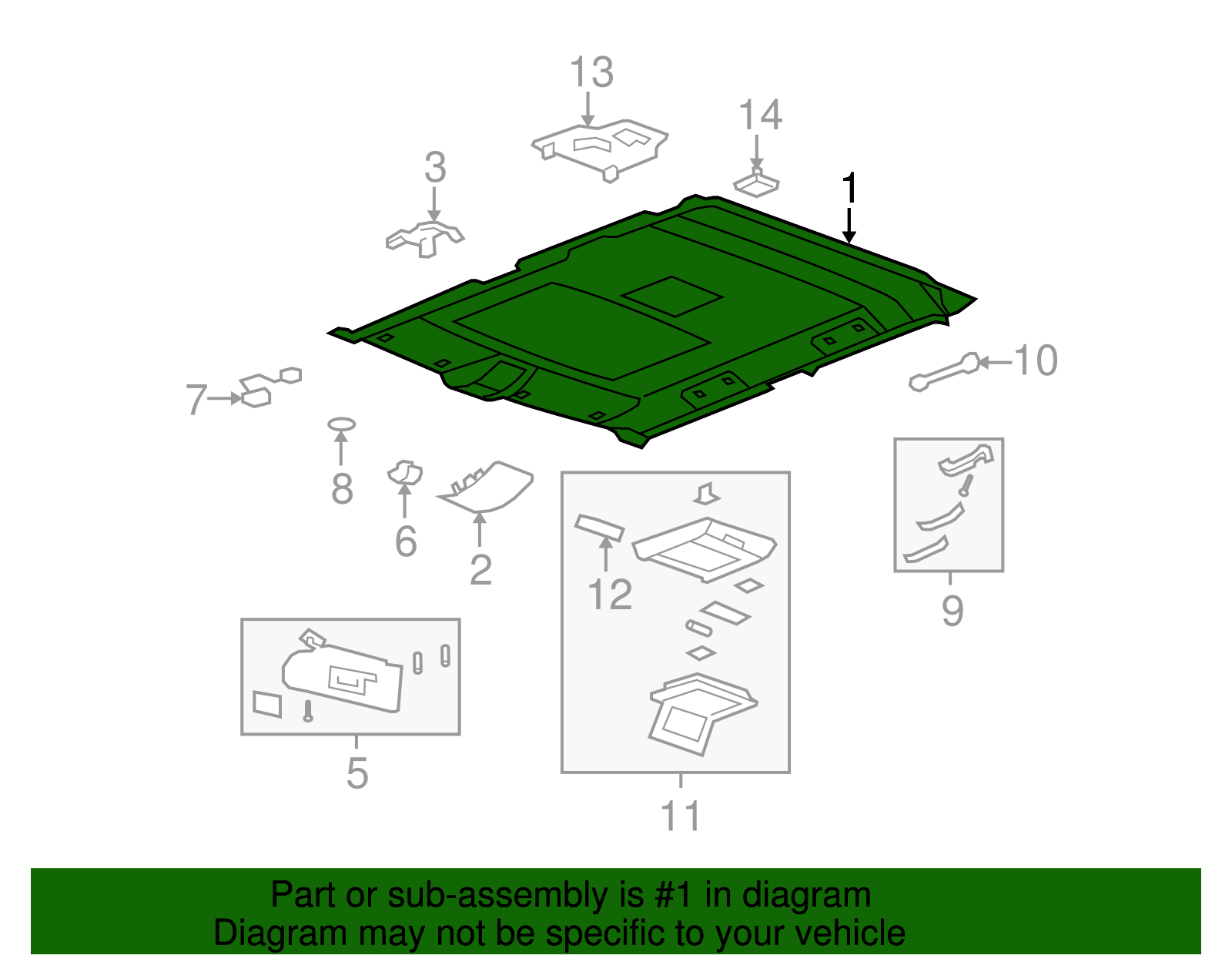 Panel Assembly-Hdlng Tr                      *Gray        Y - GM (25832416)