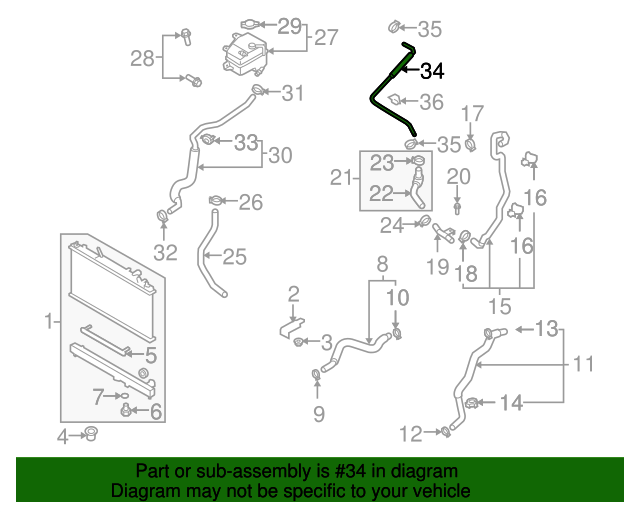 TD746124X HVAC Heater Hose 20092015 Mazda CX9 MazdaSwag