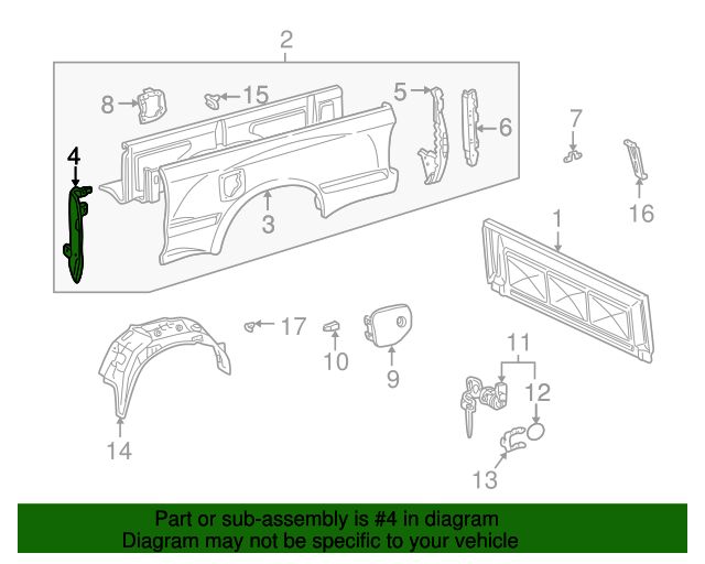 Toyota 65503-04010 Side Panel Sub Assembly