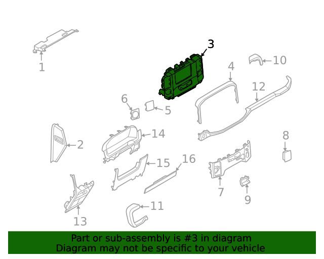 2021 Ford F150 OEM Radio Bezel ML3Z18842AA OEM Ford Parts