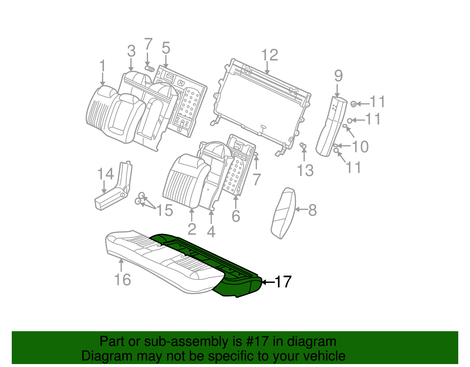 Pad Assembly, R/Seat Cushion - GM (88899729)