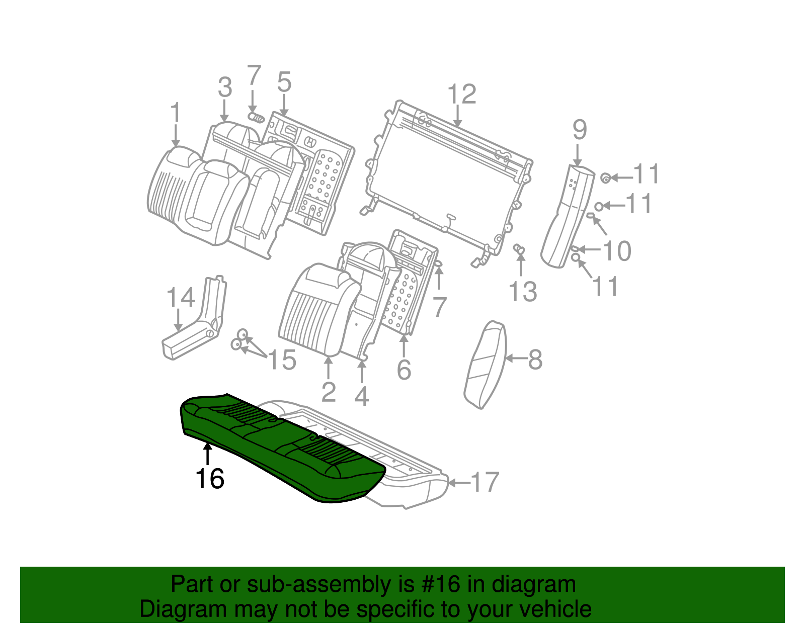 Cover Assembly, R/Seat Cushion *Ebony *Ebony - GM (88948694)