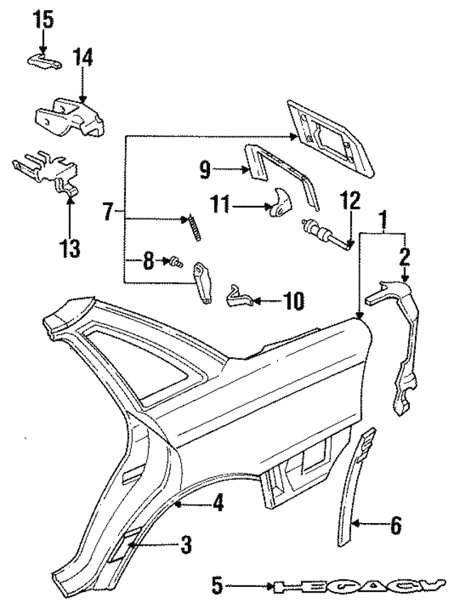 19901994 Subaru Legacy Fuel Door 57601AA000 Subaru Parts Store