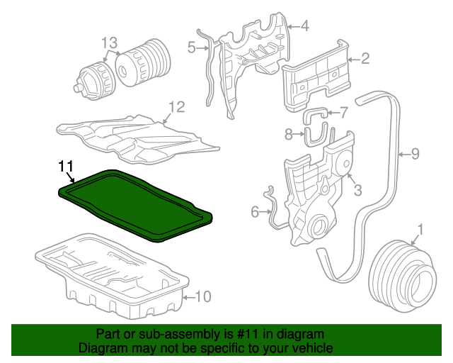 Factory Direct Gasket, Oil Pan for 19942001 Honda Part 11251P30
