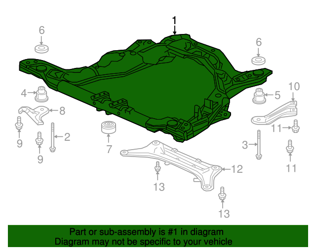 OEM 20172021 Honda SubFrame, Front Suspension 50200TG7A01